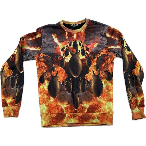 Sex Money Weed SMW Crew Sweatshirt Size M Hip Hop Rap Fire Bombs - Picture 1 of 7